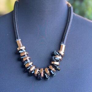 Marc By Marc Jacobs Black and Beige Necklace with Natural Stones